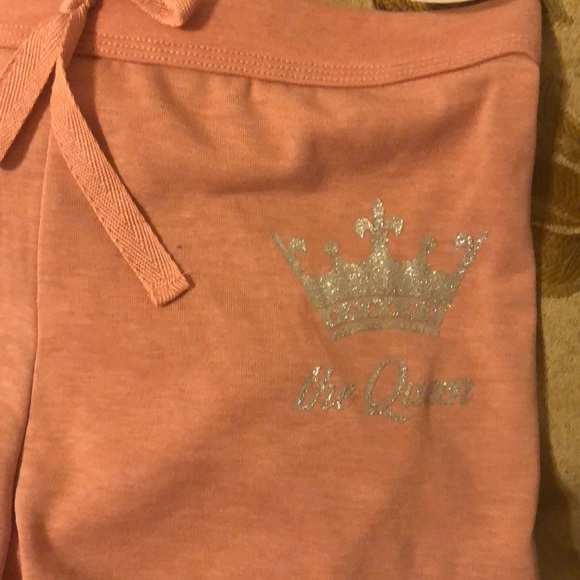 Pink colored with silver glitter The Queen shorts - Picture 3 of 3